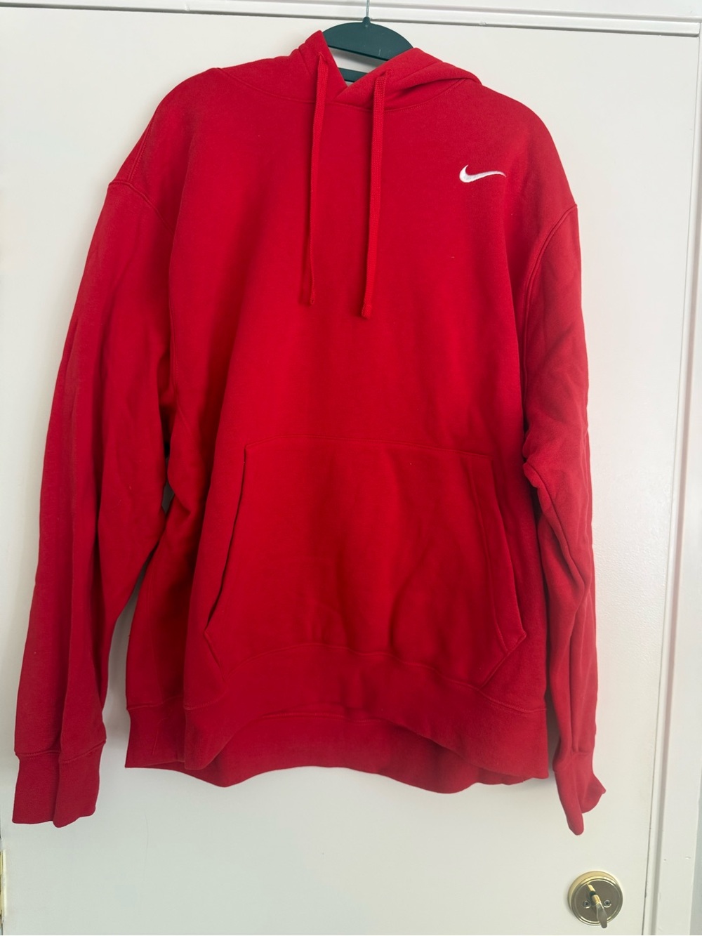 Nike Red Pullover Hoodie with White Swoosh